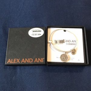Alex and Ani Silver J Initial Bangle Bracelet